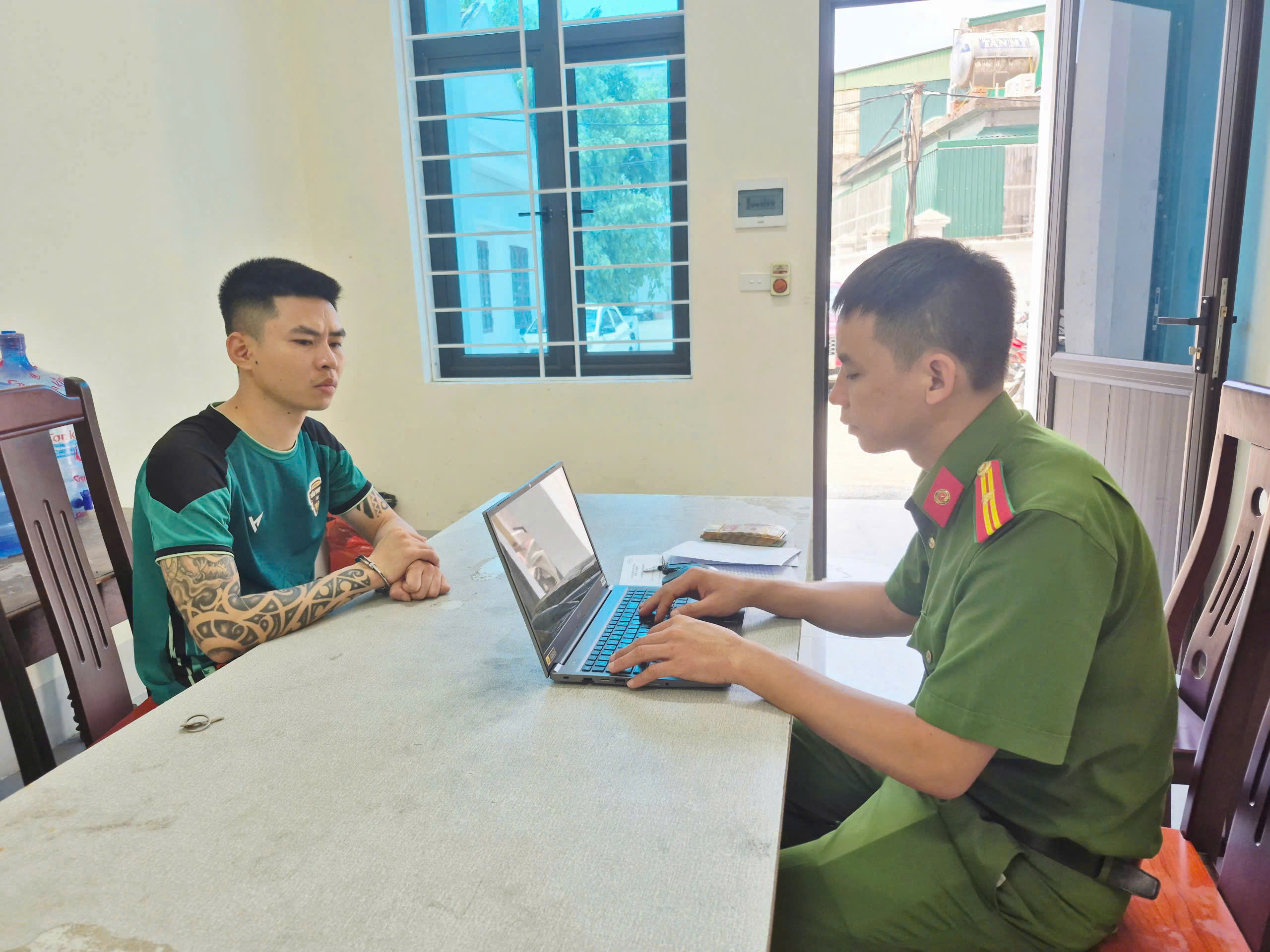 Đối tượng Nguyễn Trung Sáng tại Cơ quan Công an