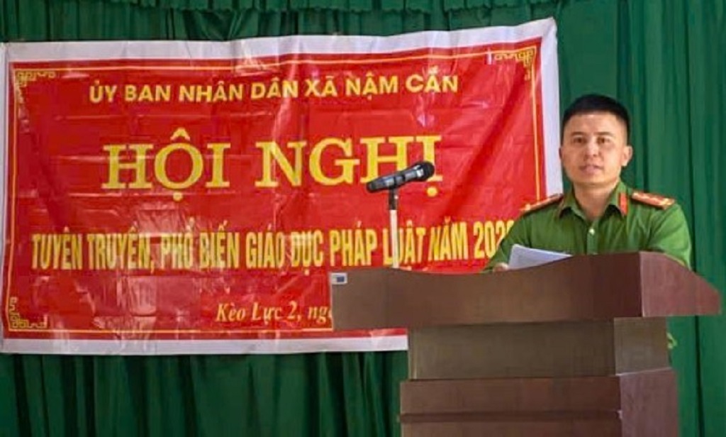 Công an xã Nậm Cắn tuyên truyền, phổ biến giáo dục pháp luật tại bản Kèo Lực 2