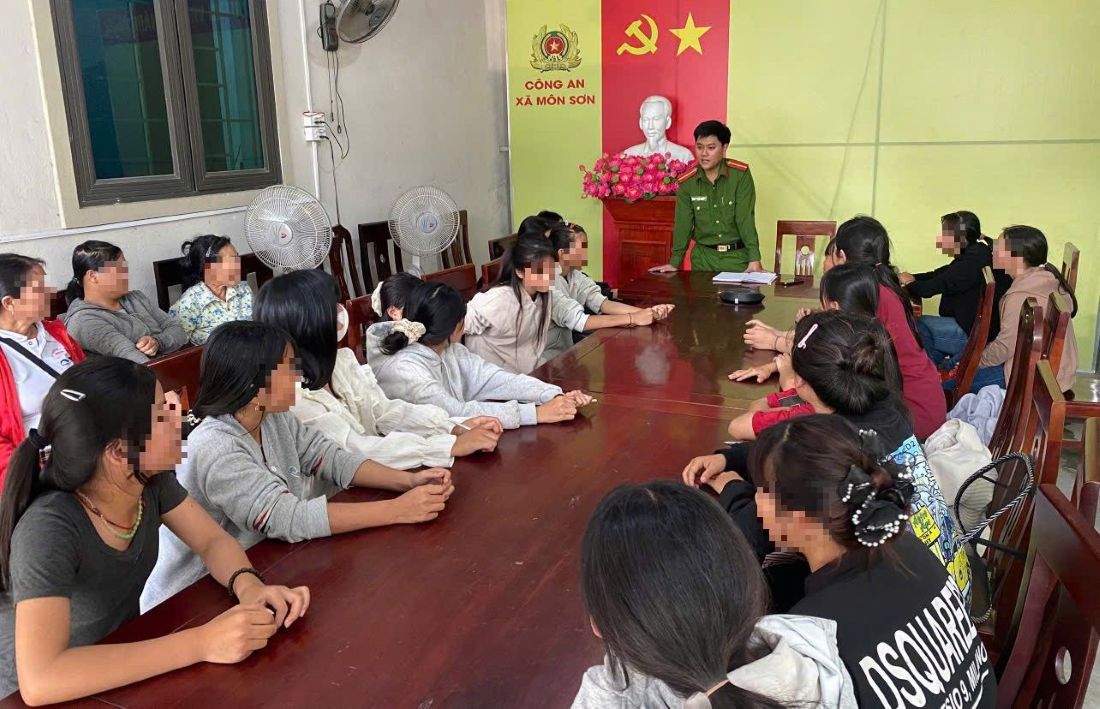Công an xã Môn Sơn kịp thời ngăn chặn nhóm thanh, thiếu niên tụ tập để giải quyết mâu thuẫn