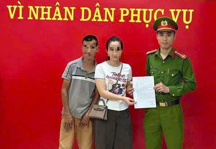 Gia đình anh L.H.Q. viết thư cảm ơn Công an xã