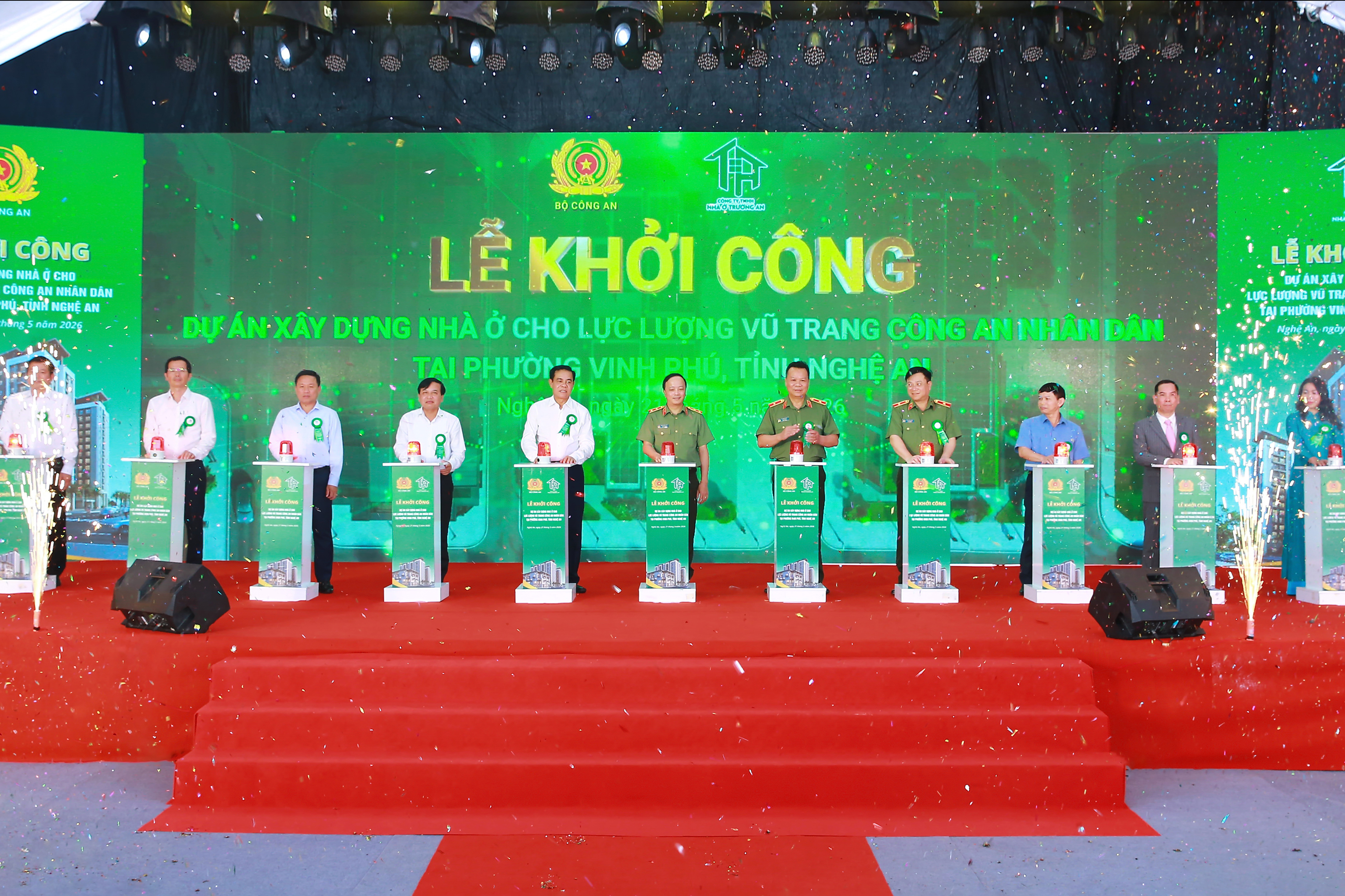 Lễ khởi công Dự án xây dựng nhà ở cho lực lượng vũ trang Công an nhân dân tại phường Vinh Phú