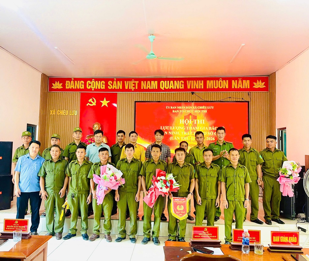 Xã Chiêu Lưu tổ chức Hội thi Lực lượng tham gia bảo đảm ANTT cơ sở giỏi lần thứ 1 năm 2026