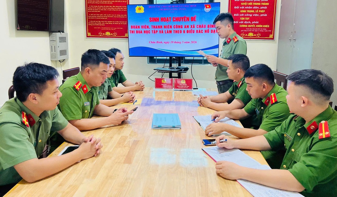 Công an xã Châu Bình tổ chức sinh hoạt chuyên đề 