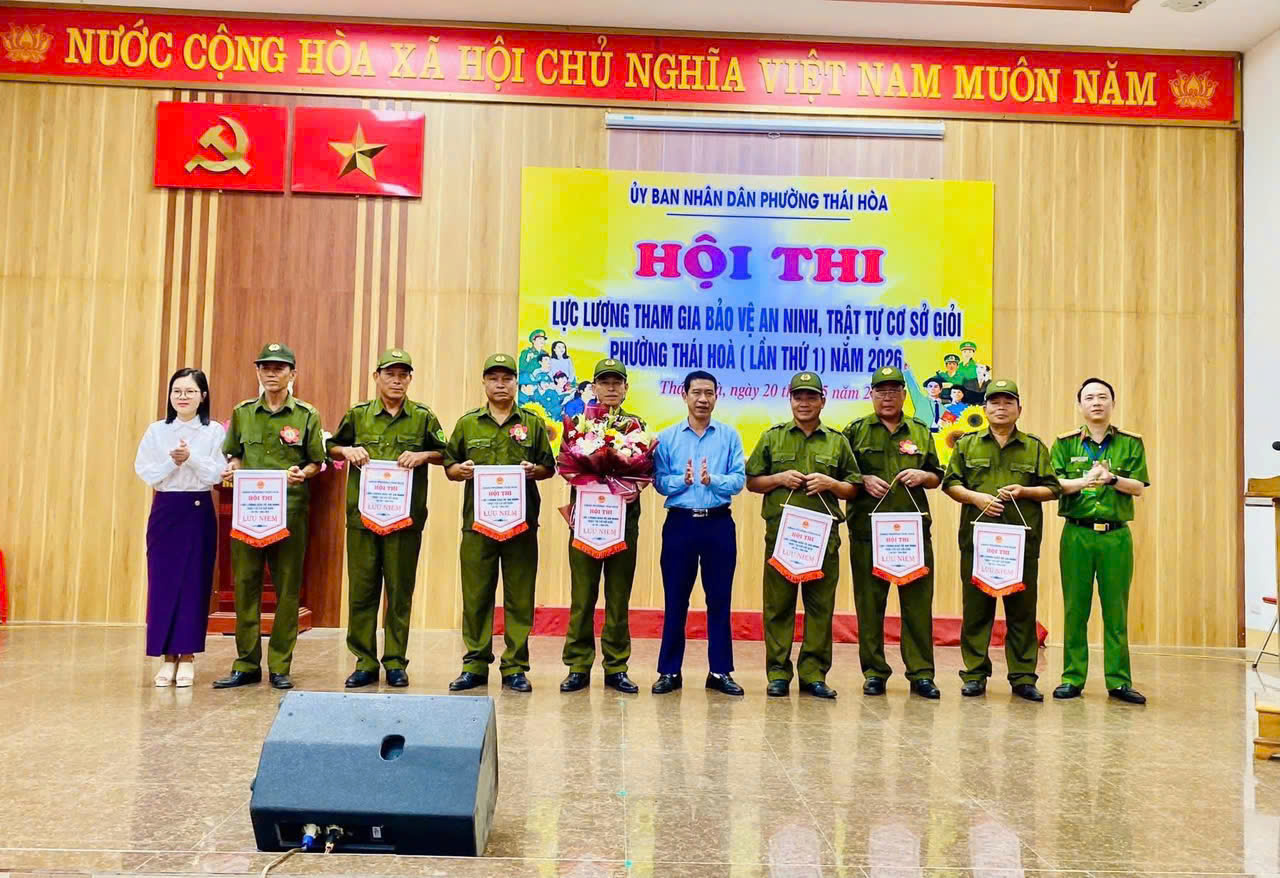 Phường Thái Hòa tổ chức Hội thi lực lượng tham gia bảo vệ an ninh, trật tự ở cơ sở giỏi lần thứ I năm 2026