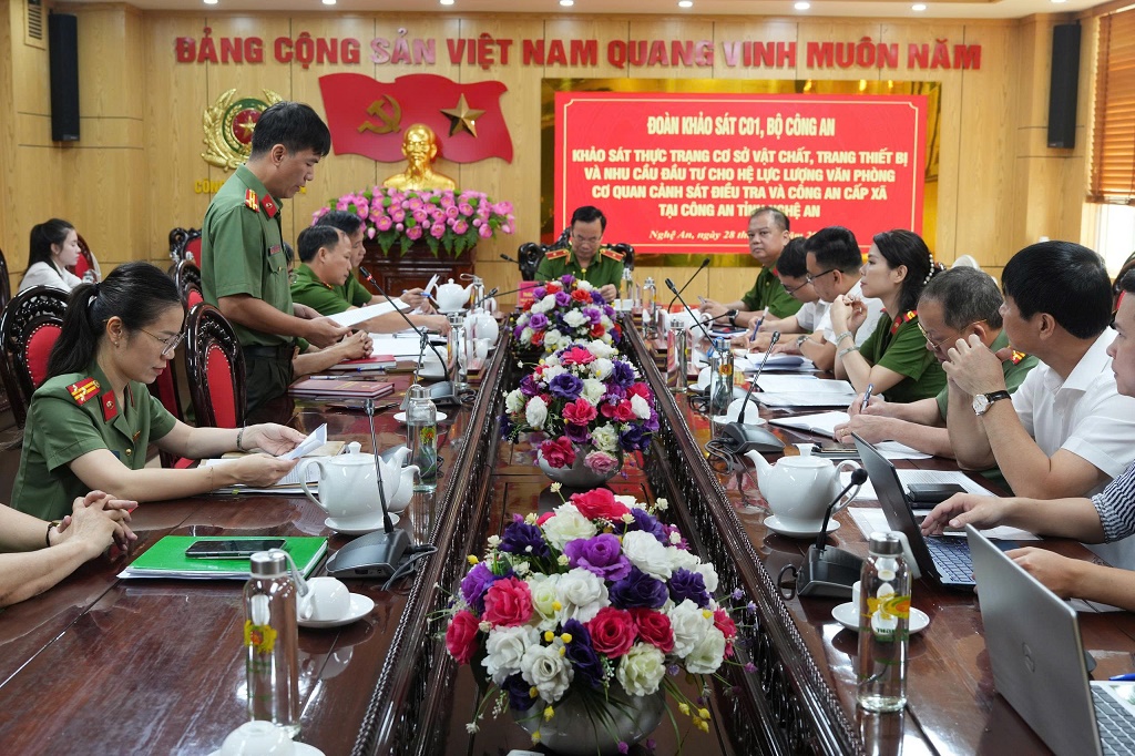 Khảo sát thực trạng cơ sở vật chất cho hệ lực lượng Văn phòng Cơ quan Cảnh sát điều tra