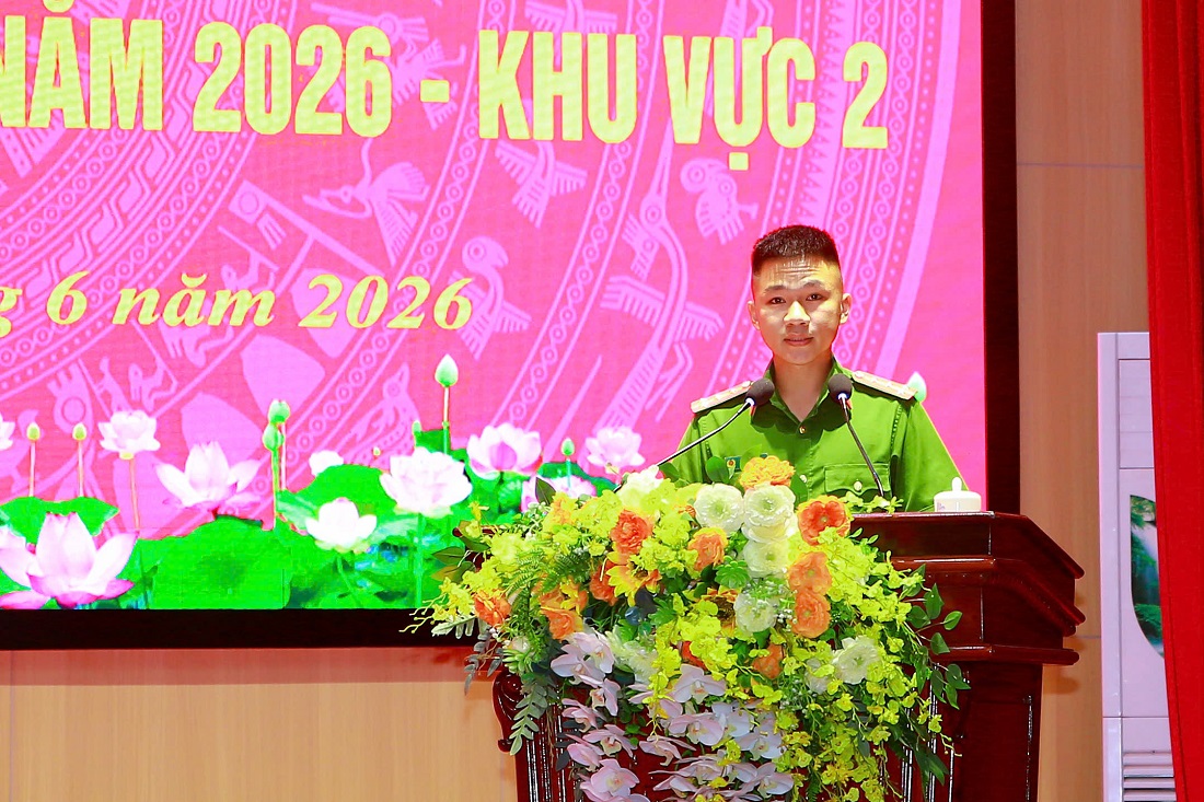 Đại diện vận động viên thể hiện quyết tâm đạt kết quả cao tại Hội thao
