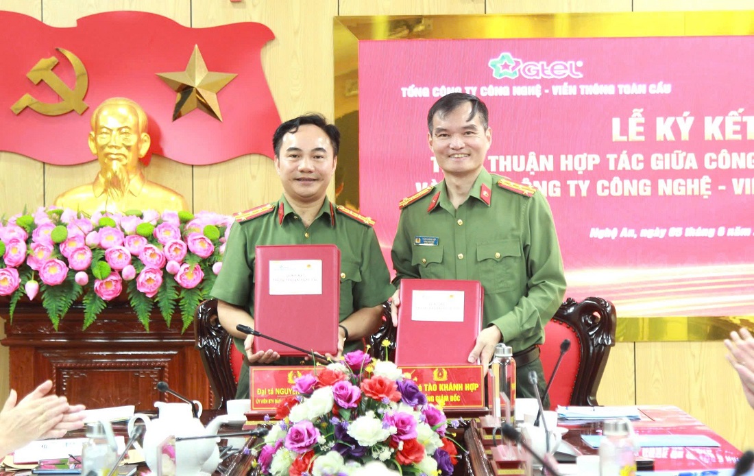 Công an tỉnh Nghệ An và Tổng Công ty công nghệ - viễn thông toàn cầu GTEL ký kết thỏa thuận hợp tác