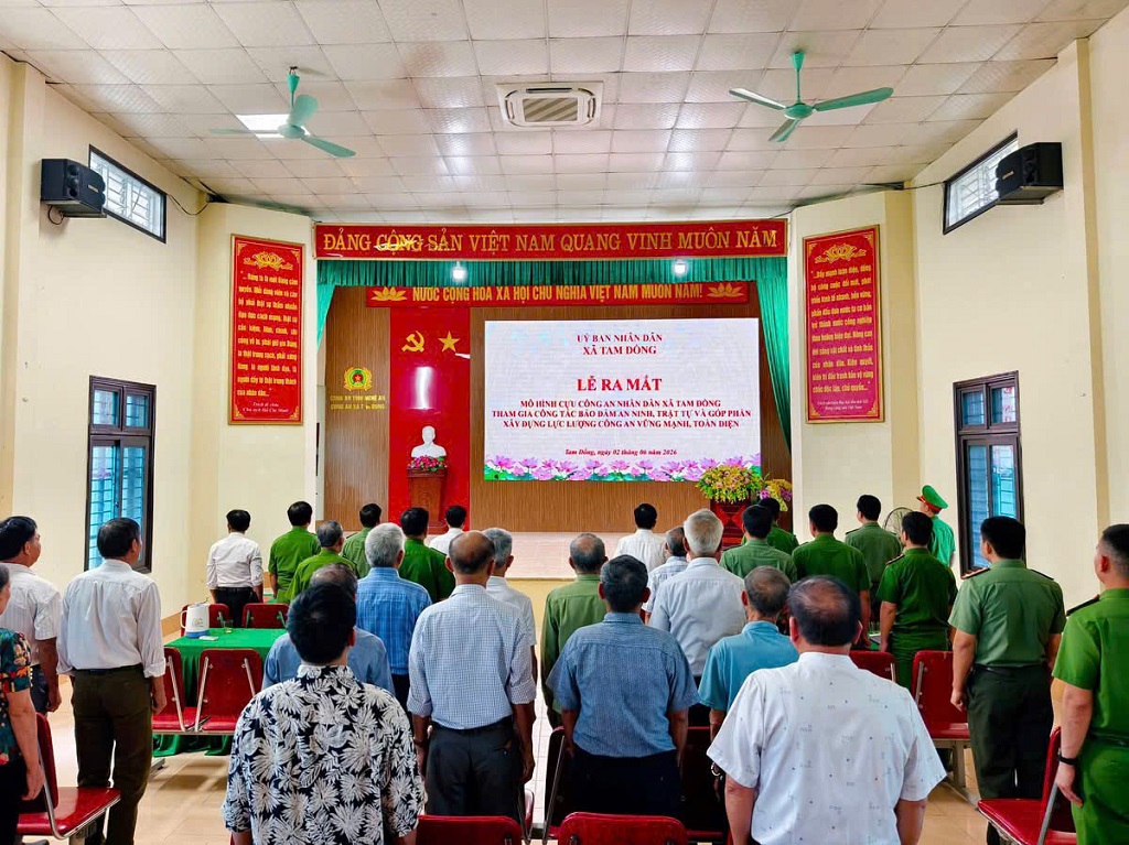 Công An xã Tam Đồng ra mắt mô hình cựu Công an nhân dân tham gia bảo đảm an ninh trật tự