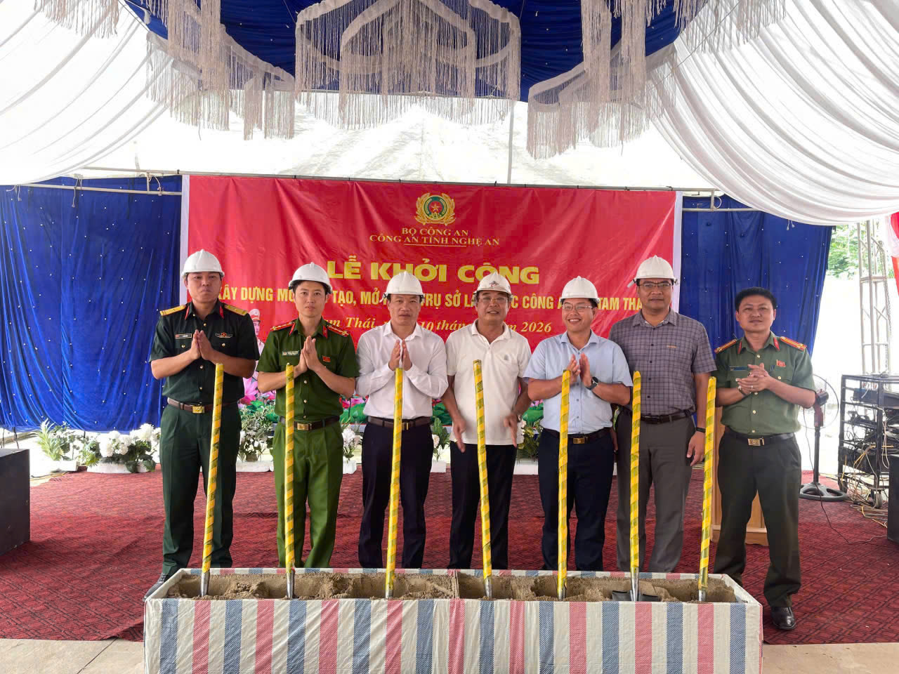 Nghi thức khởi công xây dựng trụ sở Công an xã