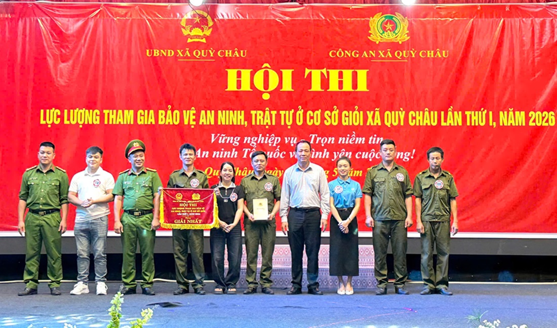 Xã Quỳ Châu tổ chức Hội thi lực lượng tham gia bảo vệ an ninh trật tự ở cơ sở giỏi năm 2026