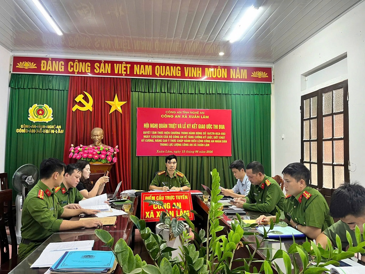 Công an xã Xuân Lâm tổ chức ký cam kết giao ước thi đua