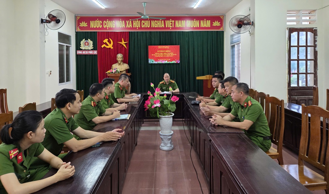 Công an xã Phúc Lộc phát động đợt thi đua cao điểm 