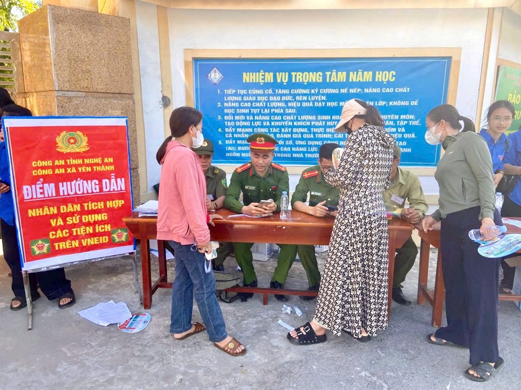 Công an xã Yên Thành tham gia 