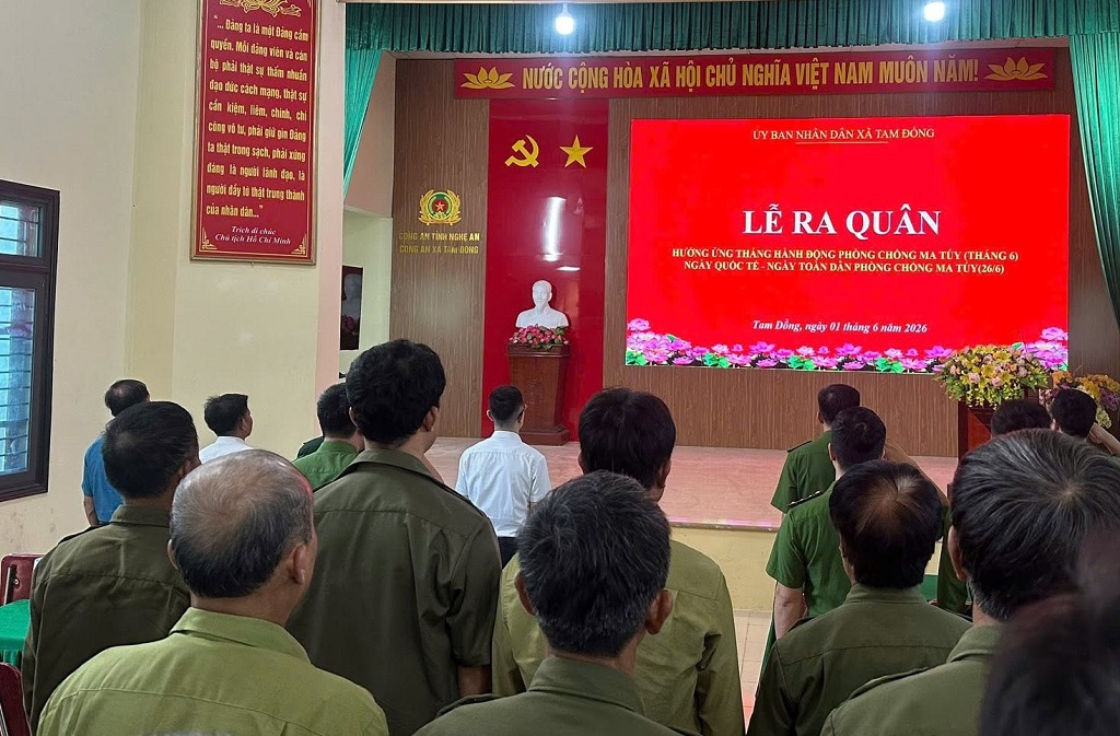 Công an xã Tam Đồng ra quân hưởng ứng Tháng hành động phòng, chống ma túy năm 2026