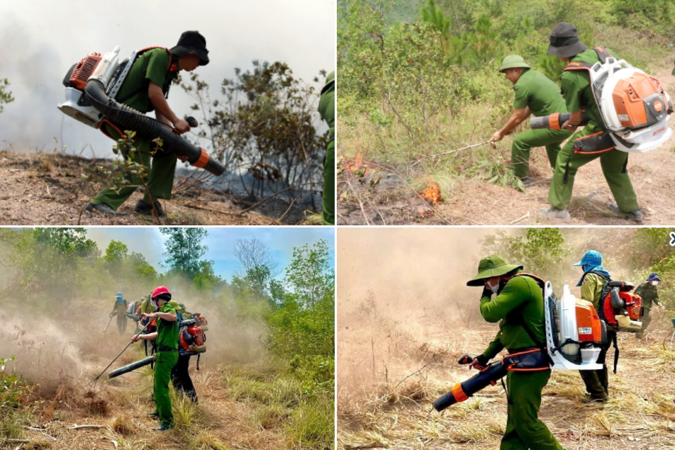 Lực lượng Công an tích cực tham gia chữa cháy rừng