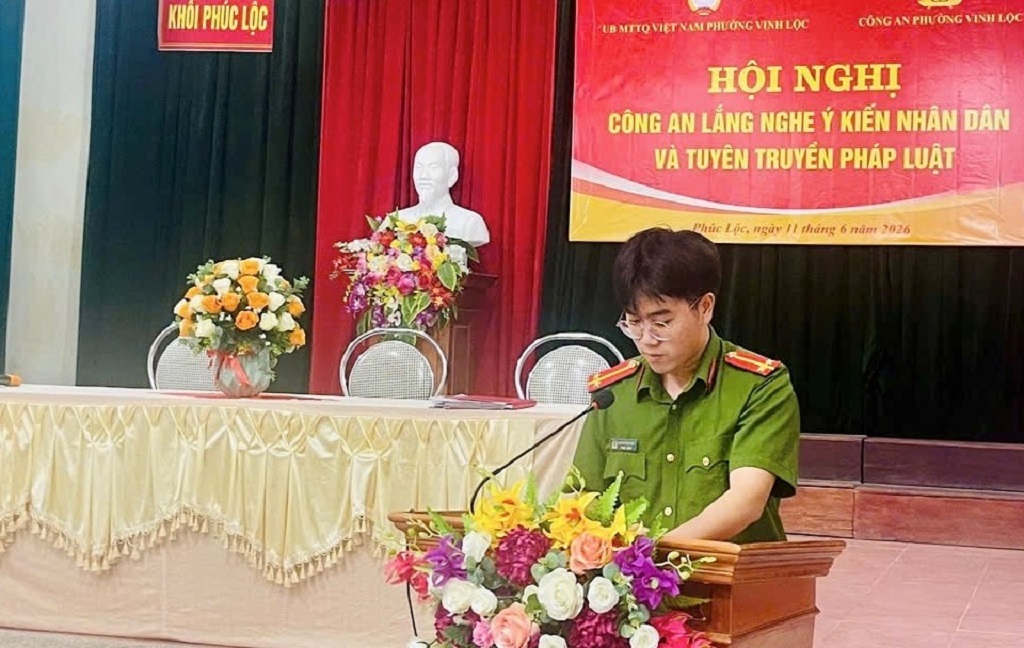 Công an phường Vinh Lộc tổ chức diễn đàn 