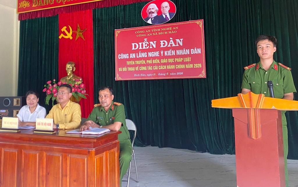 Công an xã Bích Hào tổ chức Diễn đàn 