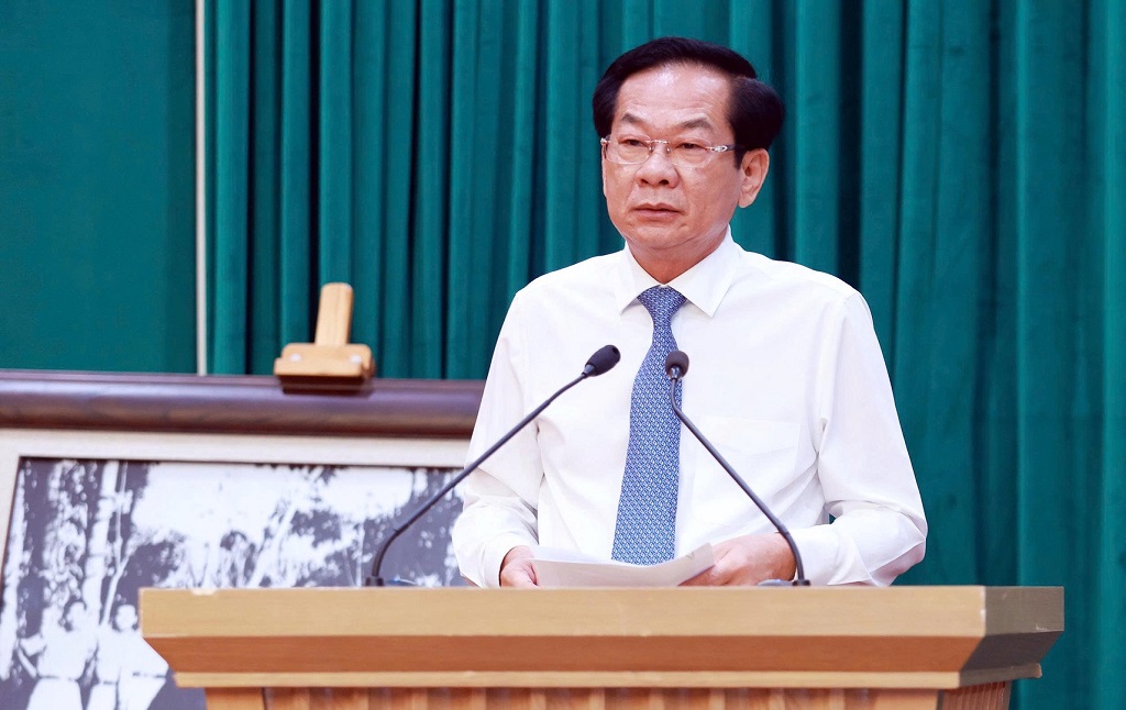 Bộ trưởng Bộ Nội vụ Đỗ Thanh Bình phát biểu tại buổi Lễ