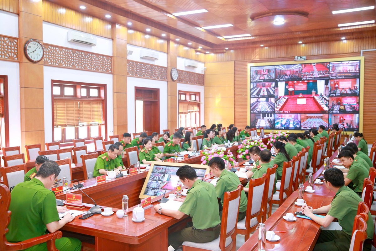 Toàn cảnh Hội nghị tại điểm cầu Công an Nghệ An
