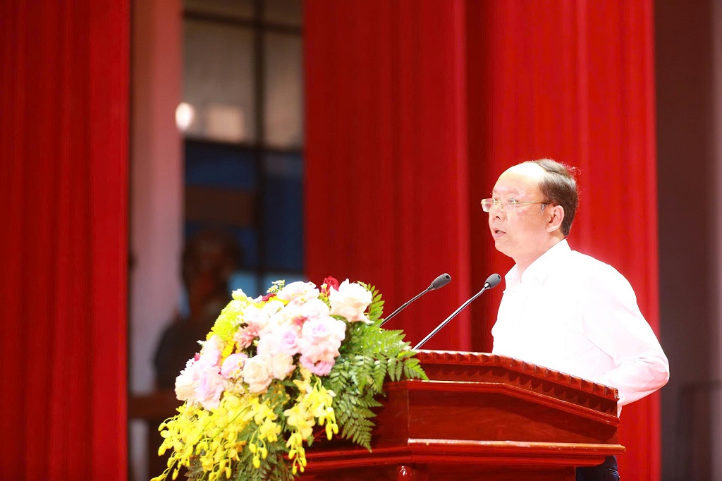 Đồng chí Bùi Thanh An, Ủy viên Ban Thường vụ Tỉnh ủy, Phó Chủ tịch Thường trực UBND tỉnh phát biểu tại chương trình