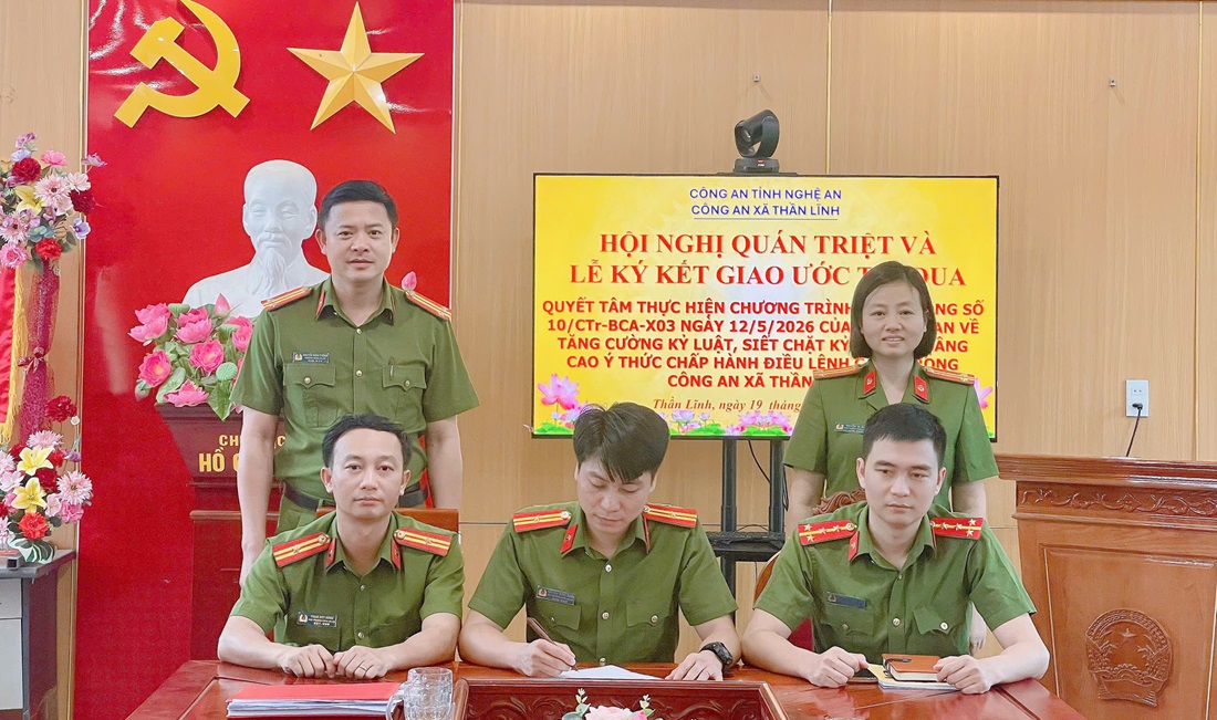 Công an xã Thần Lĩnh ký kết giao ước thi đua 
