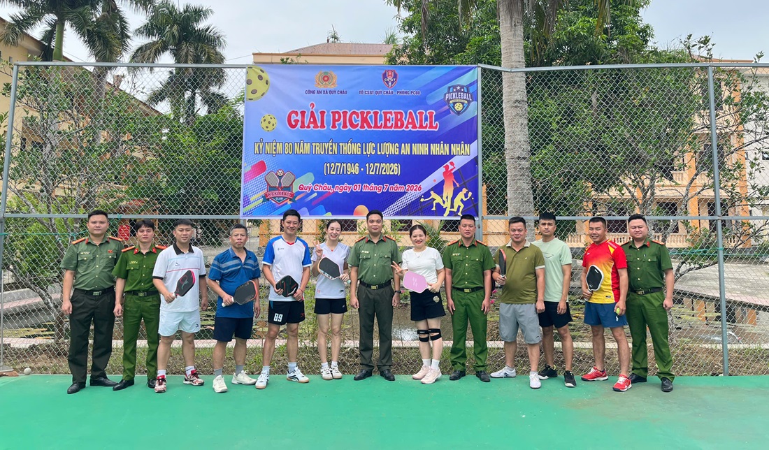 Công an xã Quỳ Châu tổ chức giải Pickleball chào mừng kỷ niệm 80 năm Ngày truyền thống lực lượng An ninh nhân dân