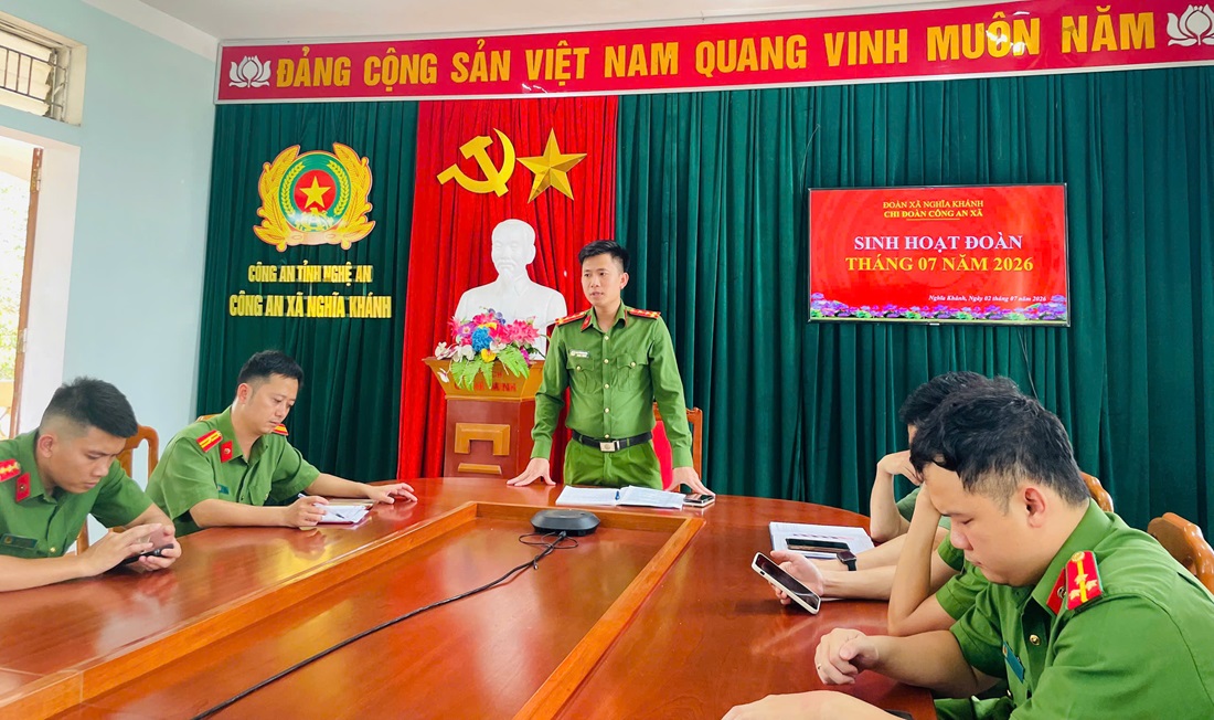 Công an xã Nghĩa Khánh tổ chức sinh hoạt đoàn tháng 7/2026
