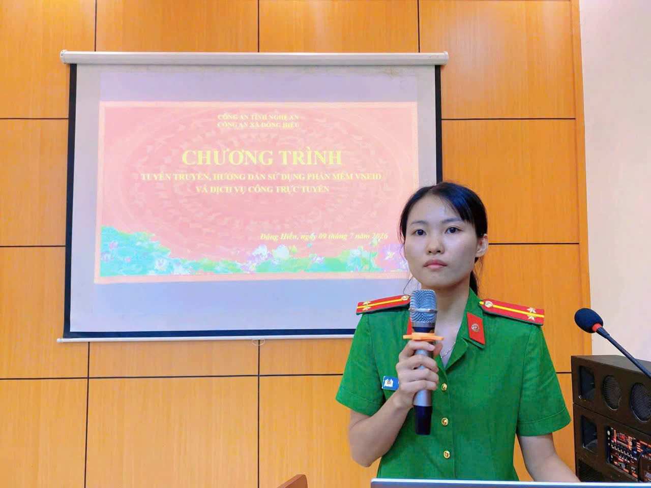 Công an xã Đông Hiếu tuyên truyền, phổ biến, giáo dục pháp luật cho đoàn viên, thanh,thiếu niên