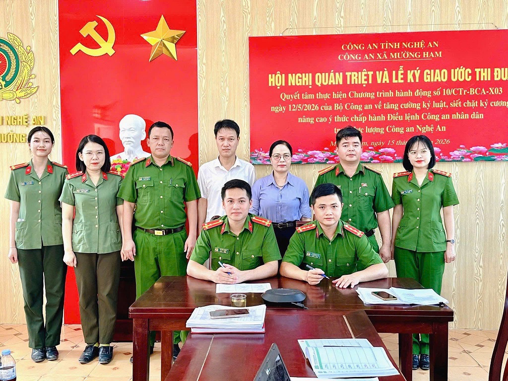 Công an xã Mường Ham tổ chức ký cam kết giao ước thi đua