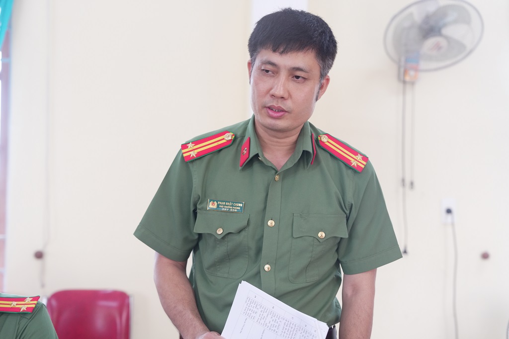 Đại diện lãnh đạo một số phòng Công an tỉnh phát biểu
