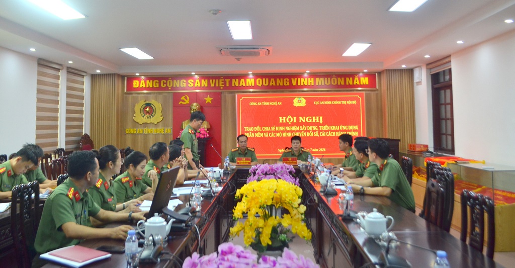 Công an tỉnh Nghệ An trao đổi kinh nghiệm chuyển đổi số, cải cách hành chính với Cục An ninh chính trị nội bộ