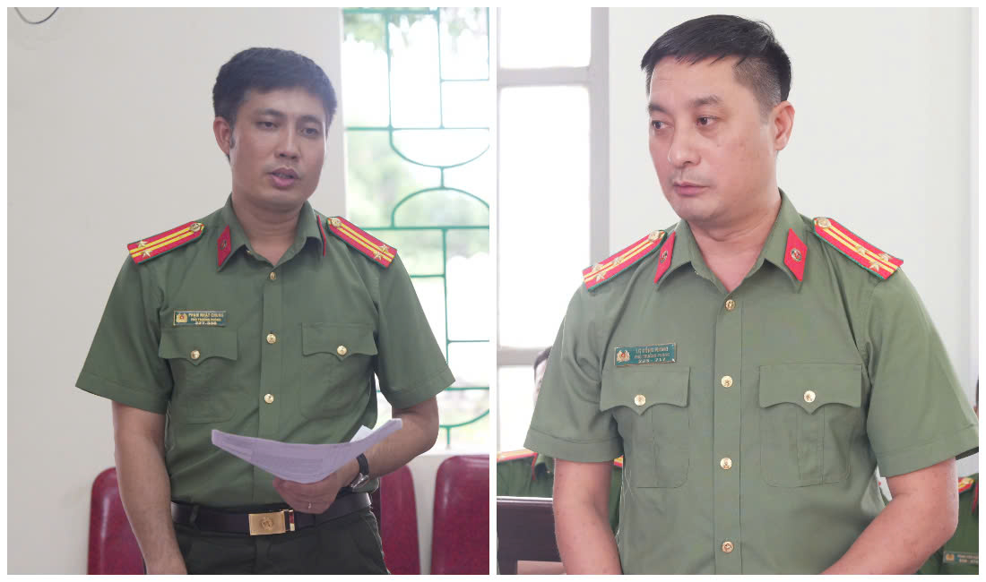 Đại diện lãnh đạo một số phòng Công an tỉnh phát biểu