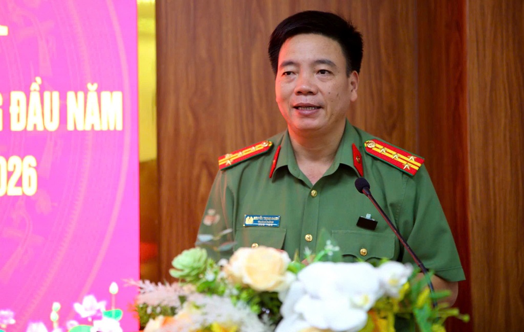Đồng chí Đại tá Nguyễn Trọng Khanh, Bí thư Đảng ủy, Trưởng phòng Công tác chính trị kết luận Hội nghị