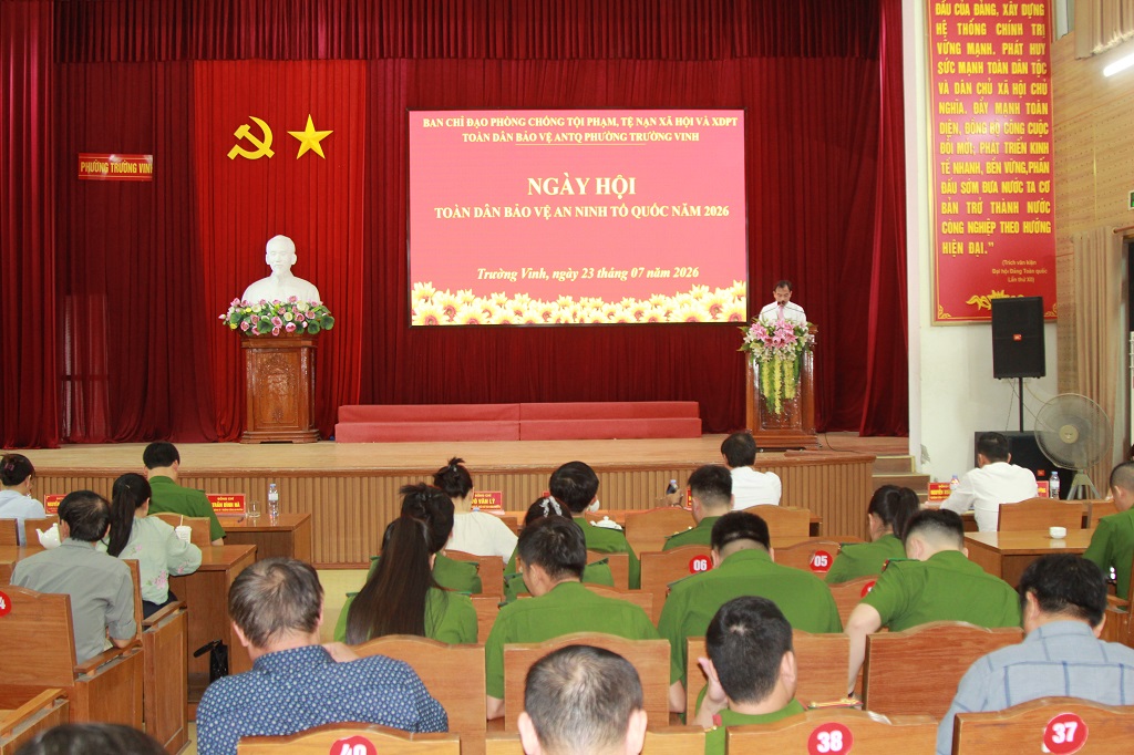 Phường Trường Vinh tổ chức Ngày hội Toàn dân bảo vệ an ninh Tổ quốc năm 2026