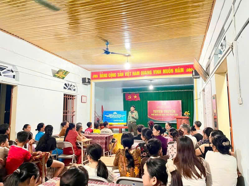 Công an xã Quỳnh Tam tuyên truyền, phổ biến pháp luật