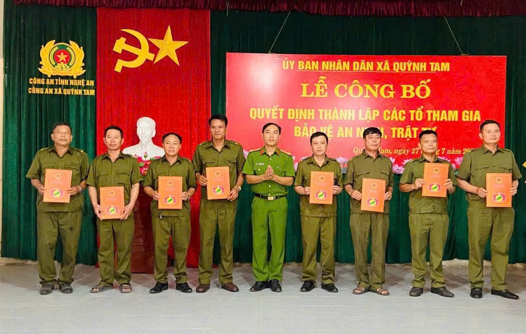 Công an xã Quỳnh Tam kiện toàn Tổ bảo vệ an ninh, trật tự ở cơ sở