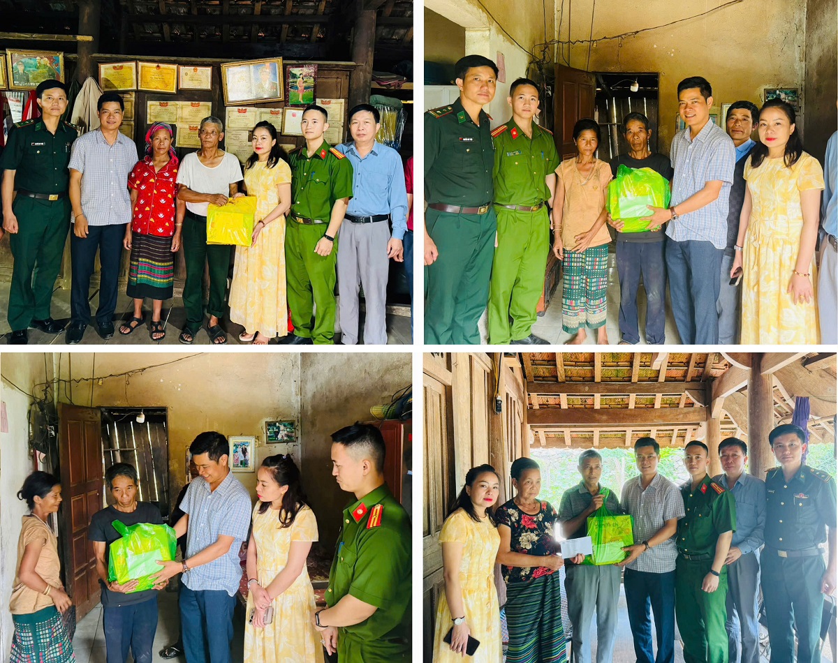 Công an xã Na Loi tham gia đoàn công tác thăm, tặng quà các gia đình chính sách