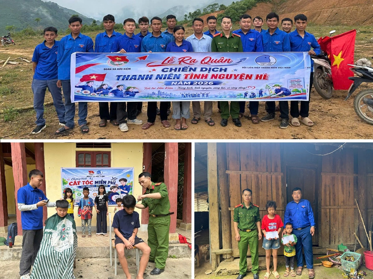 Tuổi trẻ Công an xã Hữu Kiệm sôi nổi hưởng ứng chiến dịch Thanh niên tình nguyện hè năm 2026