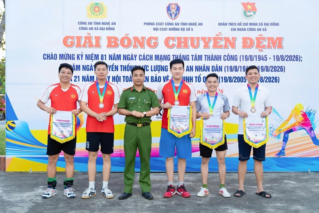 Công an xã Đại Đồng tổ chức Giải bóng chuyền